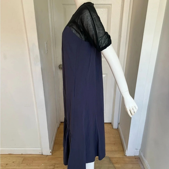 Kurt Lyle Blue Lightweight Maxi Round Neck Balloon Sleeve Dress Size XS - Picture 7 of 9